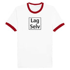 Unisex-ringer-T-shirt med broderi – designa din egen