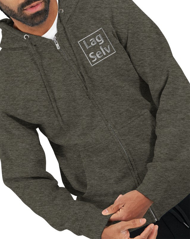Designa din egen premium-unisex-hoodie med personligt broderi