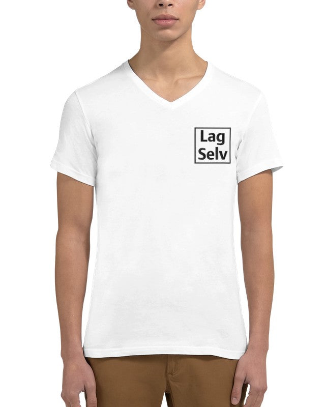 Designa din egen premium-unisex-T-shirt med V-ringning och personligt broderi