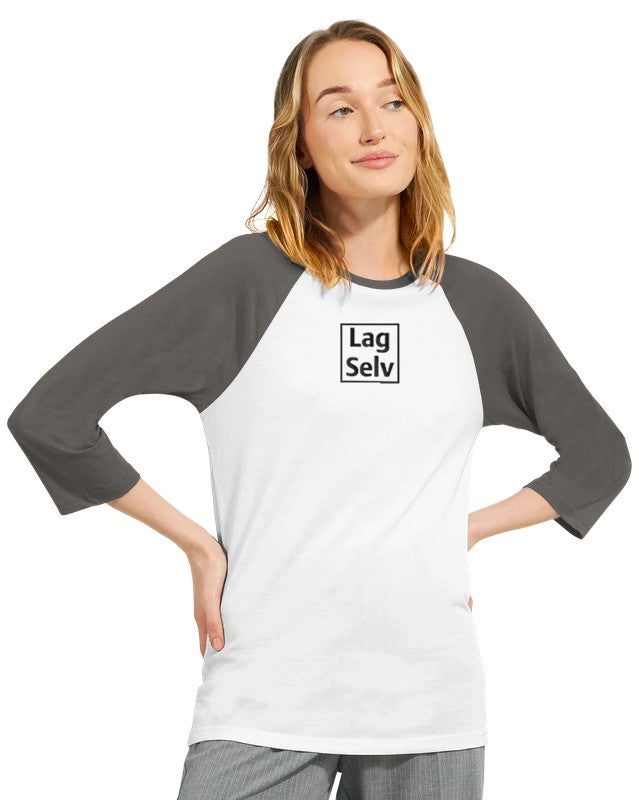 Skapa din egen unisex-raglant-shirt med 3/4-ärmar | Med eget broderi