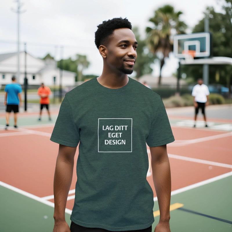 Premium unisex-t-shirt med rund hals | Designa din egen med eget tryck