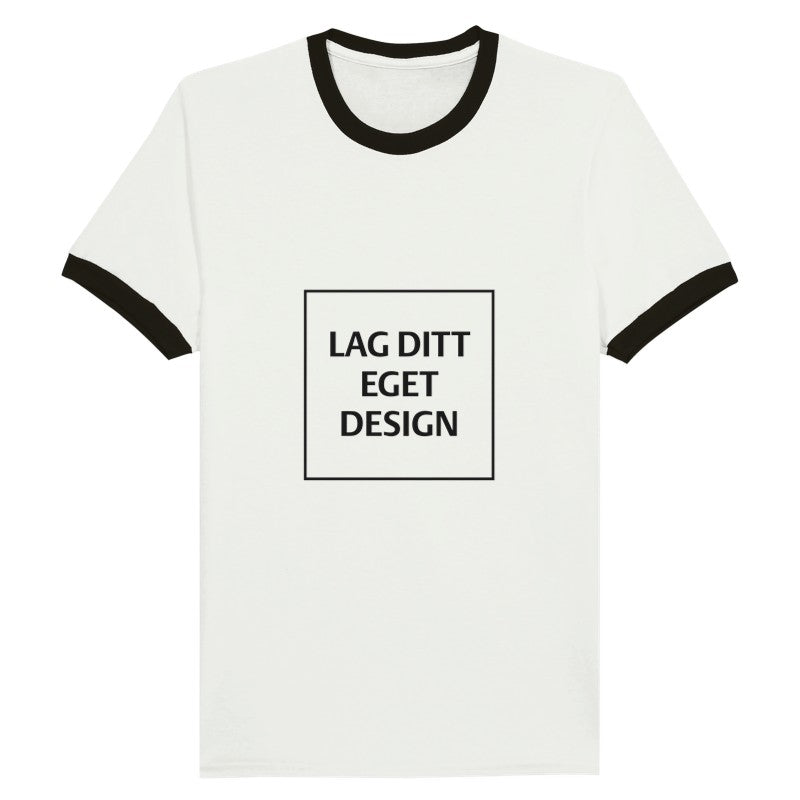 Unisex ringad T-shirt med eget tryck