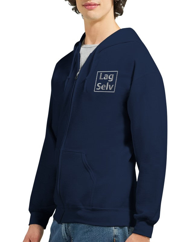 Designa din egen hoodie med broderi – Klassisk unisex-hoodie med dragkedja