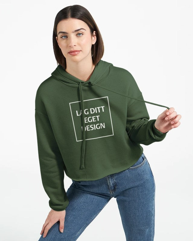 Kort damhoodie med eget tryck | Skapa din unika stil