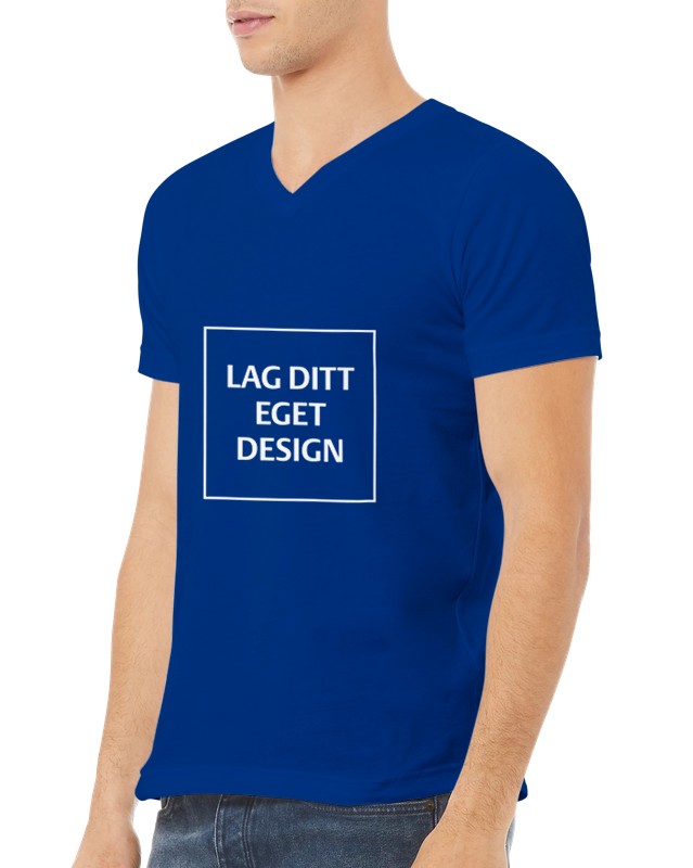 Designa din egen premium unisex-t-shirt med V-ringning och eget tryck