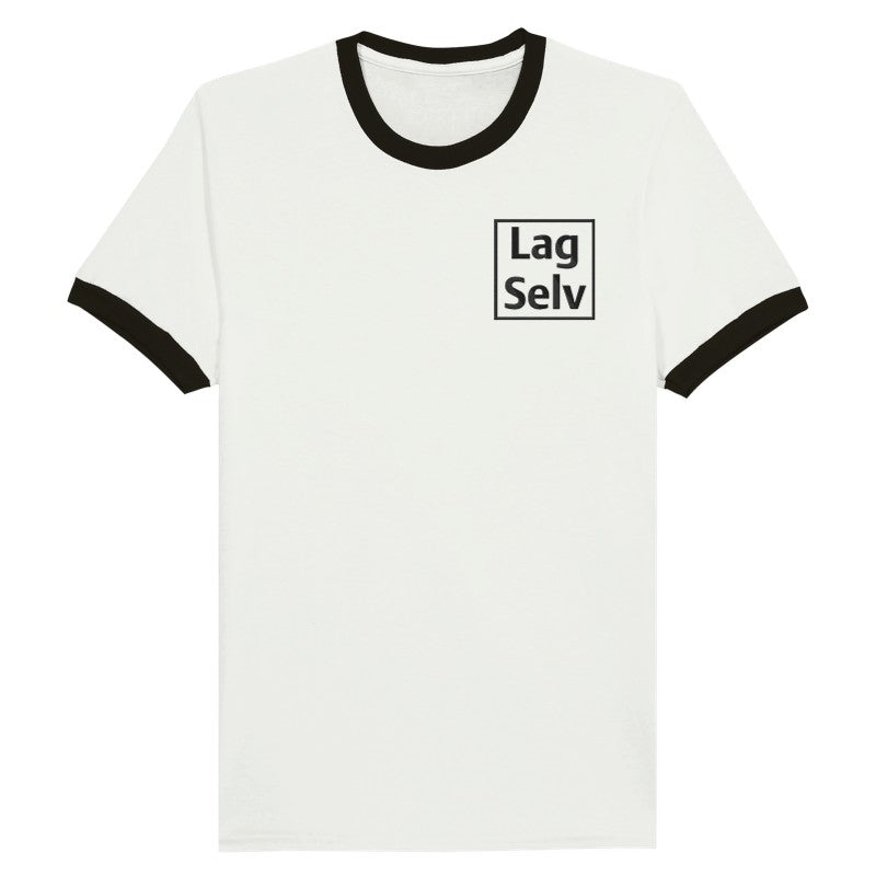 Unisex-ringer-T-shirt med broderi – designa din egen