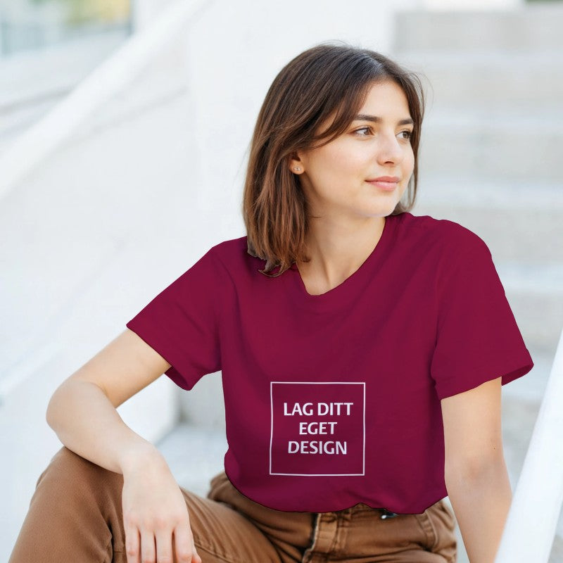 Designa din egen t-shirt med tryck | Robust unisextröja med rund hals