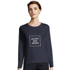 Designa din egen figurnära långärmad T-shirt för kvinnor med eget tryck