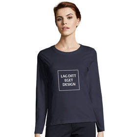 Designa din egen figurnära långärmad T-shirt för kvinnor med eget tryck
