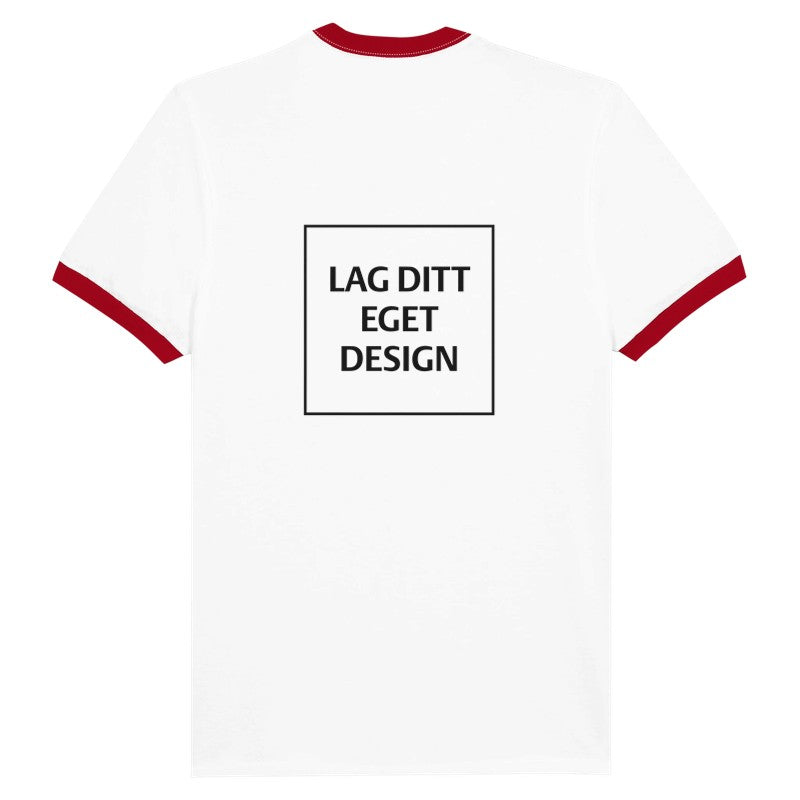 Unisex ringad T-shirt med eget tryck