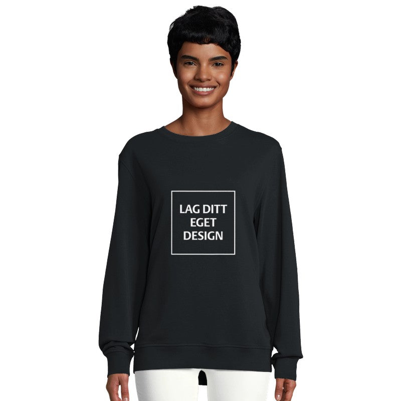 Ekologisk unisex-tröja med eget tryck | Designa din egen sweatshirt med rund hals