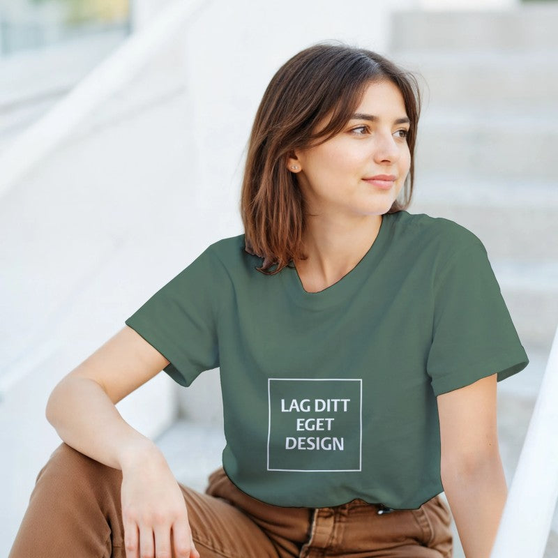 Designa din egen t-shirt med tryck | Robust unisextröja med rund hals