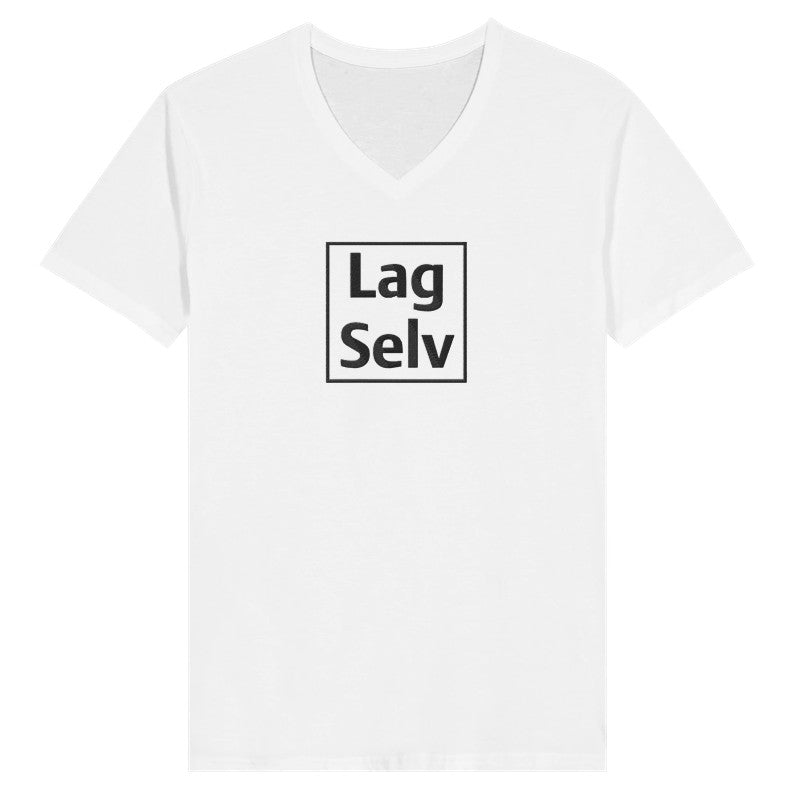 Designa din egen premium-unisex-T-shirt med V-ringning och personligt broderi