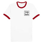 Unisex-ringer-T-shirt med broderi – designa din egen