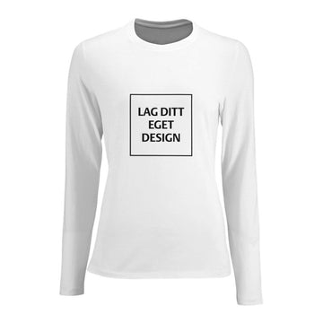 Designa din egen figurnära långärmad T-shirt för kvinnor med eget tryck