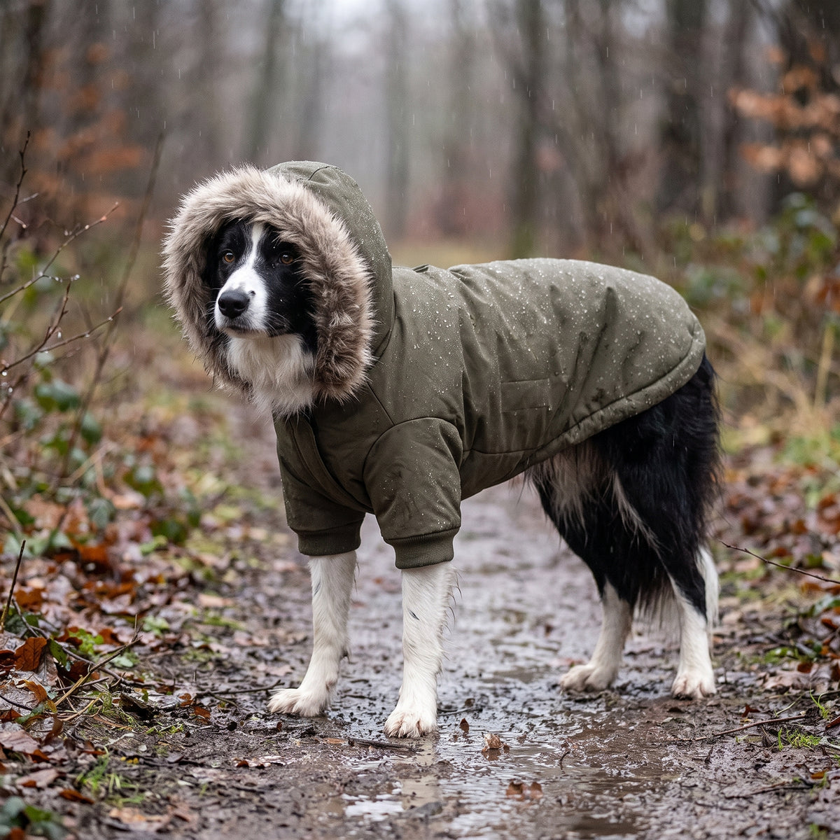 Varm Parkas till Hund med Eget Tryck | Vinterjacka för Hund